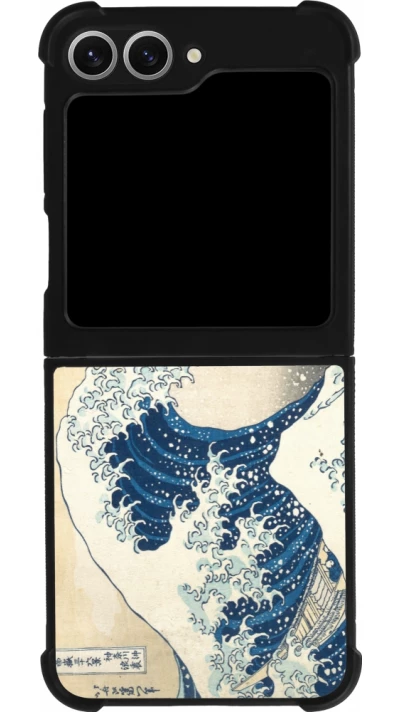 Samsung Galaxy Z Flip6 Case Hülle - Silikon schwarz Kunstbild - Die große Welle vor Kanagawa - Hokusai