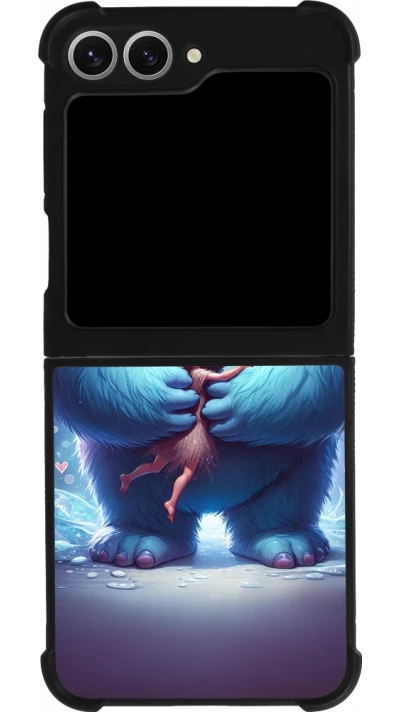 Samsung Galaxy Z Flip6 Case Hülle - Silikon schwarz Valentin 2024 Flauschige Liebe