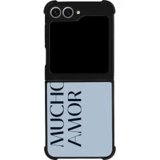 Samsung Galaxy Z Flip6 Case Hülle - Silikon schwarz Valentine 2024 mucho amor azul