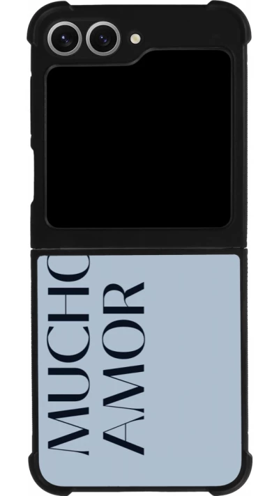 Samsung Galaxy Z Flip6 Case Hülle - Silikon schwarz Valentine 2024 mucho amor azul