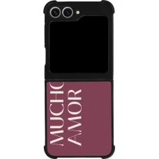 Samsung Galaxy Z Flip6 Case Hülle - Silikon schwarz Valentine 2024 mucho amor rosado