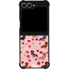 Samsung Galaxy Z Flip6 Case Hülle - Silikon schwarz Valentine 2024 puppy love