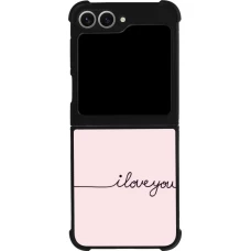 Samsung Galaxy Z Flip6 Case Hülle - Silikon schwarz Valentine 2023 i love you writing