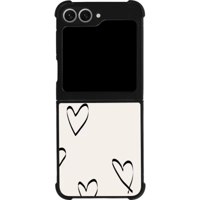Samsung Galaxy Z Flip6 Case Hülle - Silikon schwarz Valentine 2023 minimalist hearts