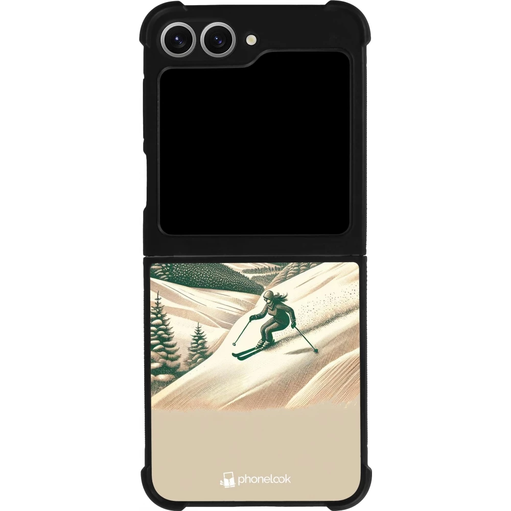 Samsung Galaxy Z Flip6 Case Hülle - Silikon schwarz Vintage Skiberg