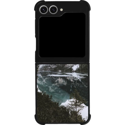 Coque Samsung Galaxy Z Flip6 - Silicone rigide noir Winter 22 snowy mountain and lake