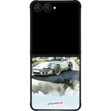 Samsung Galaxy Z Flip7 Case Hülle - Silikon schwarz Porsche 911 Berg Aquarell