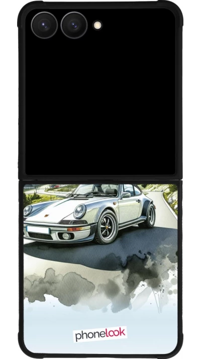 Samsung Galaxy Z Flip7 Case Hülle - Silikon schwarz Porsche 911 Berg Aquarell