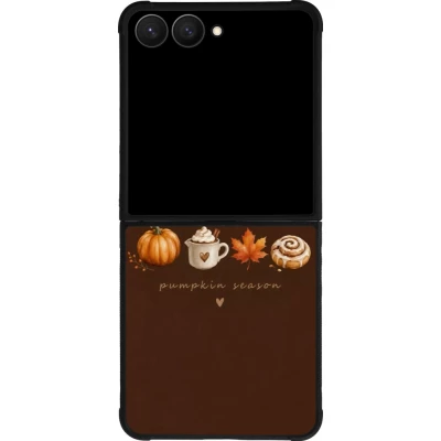 Coque Samsung Galaxy Z Flip7 - Silicone rigide noir Autumn 26 Pumpkin season