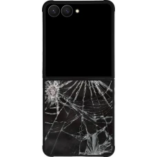 Coque Samsung Galaxy Z Flip7 - Silicone rigide noir Broken Screen