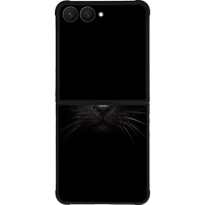 Coque Samsung Galaxy Z Flip7 - Silicone rigide noir Cat eyes