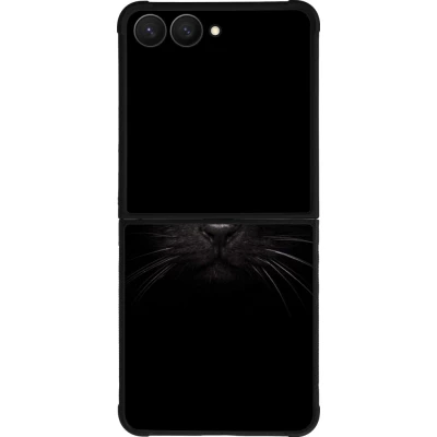 Coque Samsung Galaxy Z Flip7 - Silicone rigide noir Cat eyes