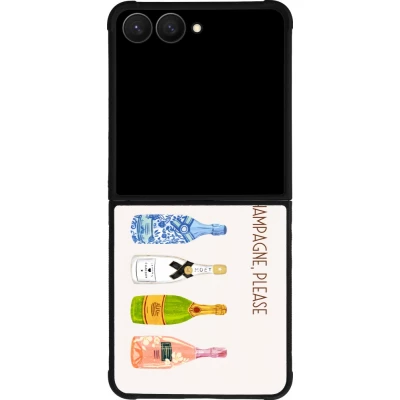 Samsung Galaxy Z Flip7 Case Hülle - Silikon schwarz Champagne Please