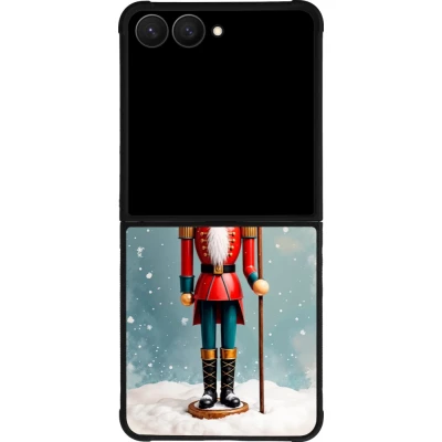 Samsung Galaxy Z Flip7 Case Hülle - Silikon schwarz Christmas 25 Nutcracker Snow