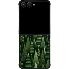 Coque Samsung Galaxy Z Flip7 - Silicone rigide noir Christmas 25 Pattern Xmas Tree