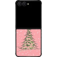 Samsung Galaxy Z Flip7 Case Hülle - Silikon schwarz Christmas 25 Pink Tree