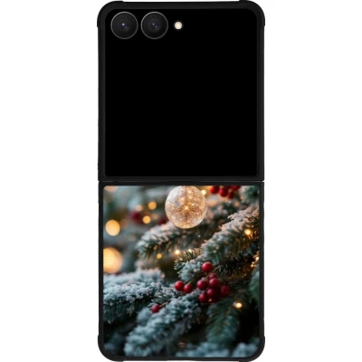 Coque Samsung Galaxy Z Flip7 - Silicone rigide noir Christmas 25 Xmas Decorated Tree