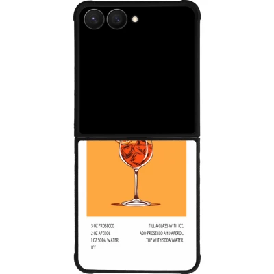 Coque Samsung Galaxy Z Flip7 - Silicone rigide noir Cocktail recette Aperol Spritz