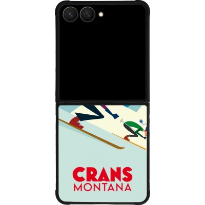 Samsung Galaxy Z Flip7 Case Hülle - Silikon schwarz Crans-Montana Ski Downhill