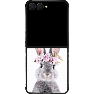 Coque Samsung Galaxy Z Flip7 - Silicone rigide noir Easter 2023 flower bunny