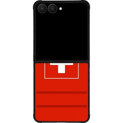 Coque Samsung Galaxy Z Flip7 - Silicone rigide noir Euro 2020 Switzerland