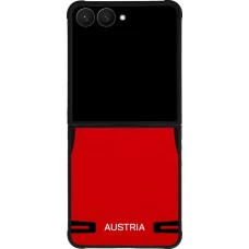 Coque Samsung Galaxy Z Flip7 - Silicone rigide noir Maillot de football Autriche 2026 personnalisable