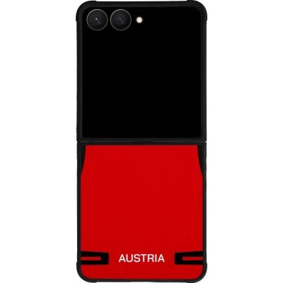 Coque Samsung Galaxy Z Flip7 - Silicone rigide noir Maillot de football Autriche 2026 personnalisable