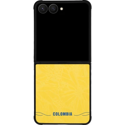 Coque Samsung Galaxy Z Flip7 - Silicone rigide noir Maillot de football Colombie 2026 personnalisable