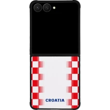 Coque Samsung Galaxy Z Flip7 - Silicone rigide noir Maillot de football Croatie 2026 personnalisable