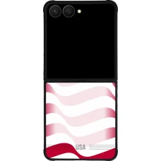 Samsung Galaxy Z Flip7 Case Hülle - Silikon schwarz Vereinigten Staaten 2026 personalisierbares Fussballtrikot