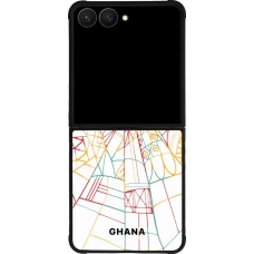 Coque Samsung Galaxy Z Flip7 - Silicone rigide noir Maillot de football Ghana 2026 personnalisable