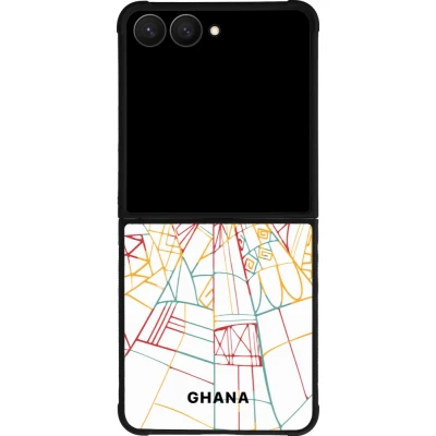 Coque Samsung Galaxy Z Flip7 - Silicone rigide noir Maillot de football Ghana 2026 personnalisable