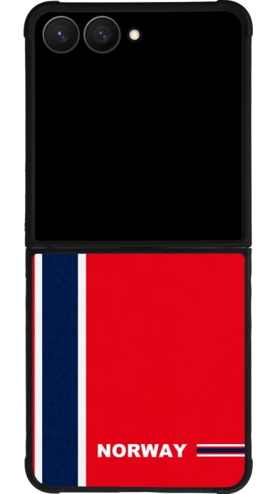 Samsung Galaxy Z Flip7 Case Hülle - Silikon schwarz Norwegen 2026 personalisierbares Fussballtrikot