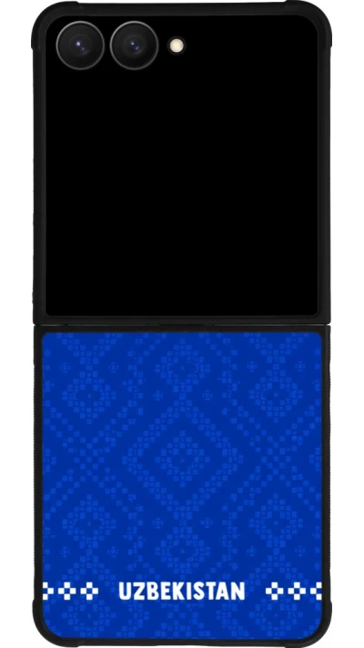 Samsung Galaxy Z Flip7 Case Hülle - Silikon schwarz Usbekistan 2026 personalisierbares Fussballtrikot