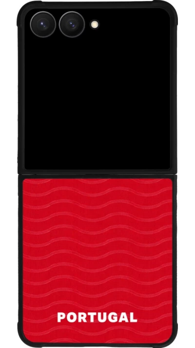 Samsung Galaxy Z Flip7 Case Hülle - Silikon schwarz Portugal 2026 personalisierbares Fussballtrikot