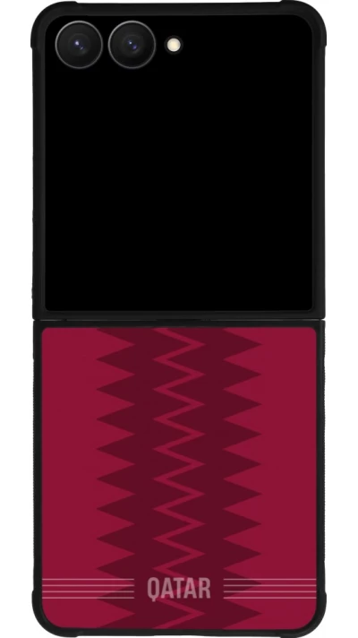 Samsung Galaxy Z Flip7 Case Hülle - Silikon schwarz Qatar 2026 personalisierbares Fussballtrikot