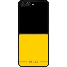 Samsung Galaxy Z Flip7 Case Hülle - Silikon schwarz Schweden 2026 personalisierbares Fussballtrikot