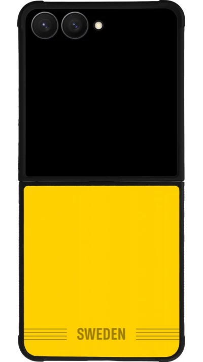 Samsung Galaxy Z Flip7 Case Hülle - Silikon schwarz Schweden 2026 personalisierbares Fussballtrikot