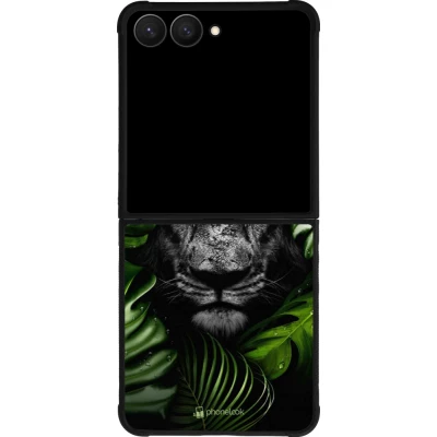 Coque Samsung Galaxy Z Flip7 - Silicone rigide noir Forest Lion