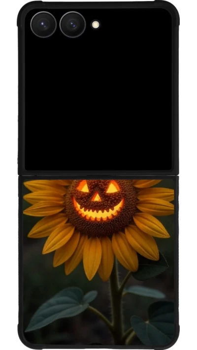 Coque Samsung Galaxy Z Flip7 - Silicone rigide noir Halloween 2026 Evil Sunflower