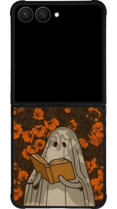 Coque Samsung Galaxy Z Flip7 - Silicone rigide noir Halloween 2026 Ghost reading