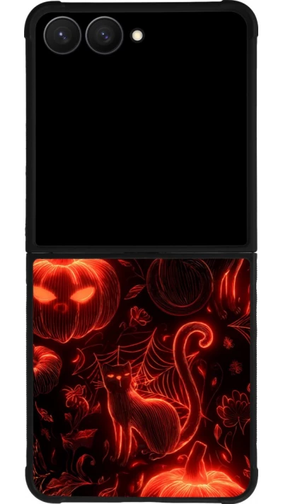 Coque Samsung Galaxy Z Flip7 - Silicone rigide noir Halloween 2026 Pattern Halloween