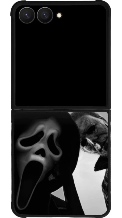 Coque Samsung Galaxy Z Flip7 - Silicone rigide noir Halloween 2026 Scream and Michael Myers