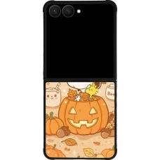 Coque Samsung Galaxy Z Flip7 - Silicone rigide noir Halloween 2026 Snoopy Halloween