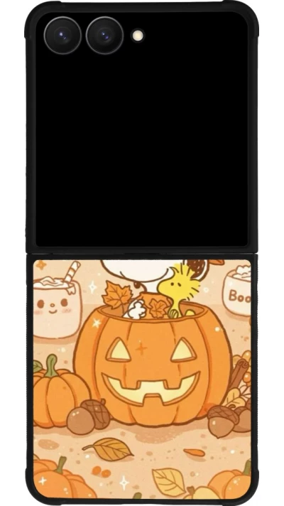 Coque Samsung Galaxy Z Flip7 - Silicone rigide noir Halloween 2026 Snoopy Halloween