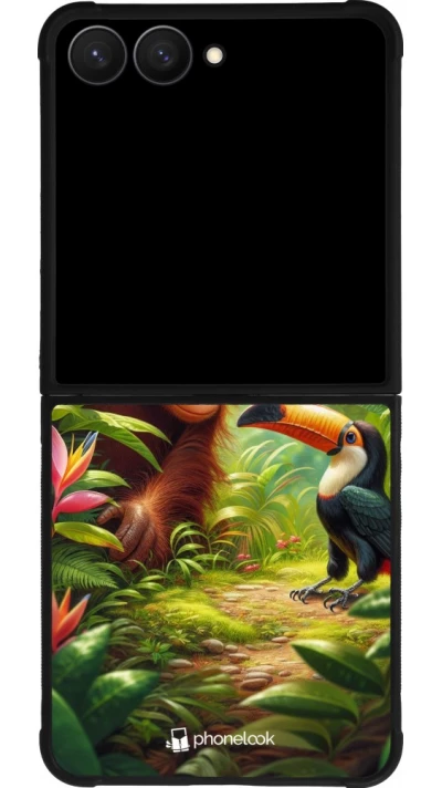 Samsung Galaxy Z Flip7 Case Hülle - Silikon schwarz Tropischer Dschungel Tayrona