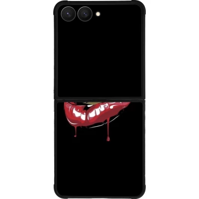 Coque Samsung Galaxy Z Flip7 - Silicone rigide noir Lips bullet