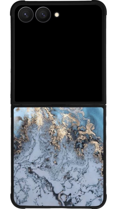 Coque Samsung Galaxy Z Flip7 - Silicone rigide noir Marble 04