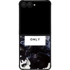Samsung Galaxy Z Flip7 Case Hülle - Silikon schwarz Marble Good Vibes Only