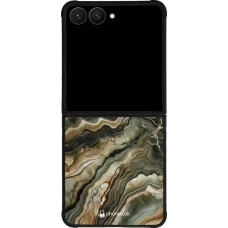 Samsung Galaxy Z Flip7 Case Hülle - Silikon schwarz Oliv Marmor